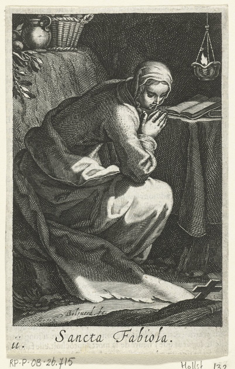 Heilige Fabiola von Rom als Einsiedlerin von Boëtius Adamsz. Bolswert