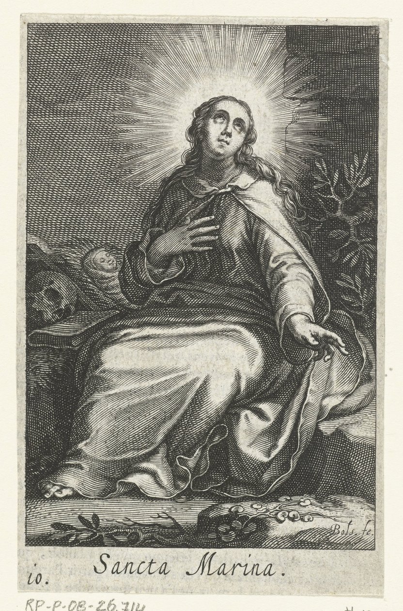 Heilige Marina von Alexandria als Einsiedlerin von Boëtius Adamsz. Bolswert