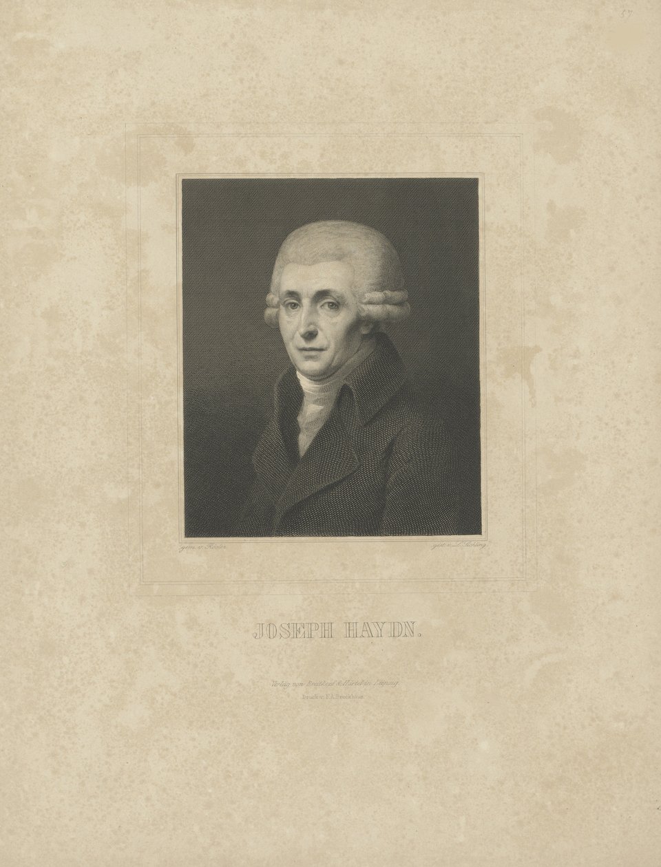 Porträt des Komponisten Joseph Haydn 1732-1809, ca. 1827 von Breitkopf and Härtel