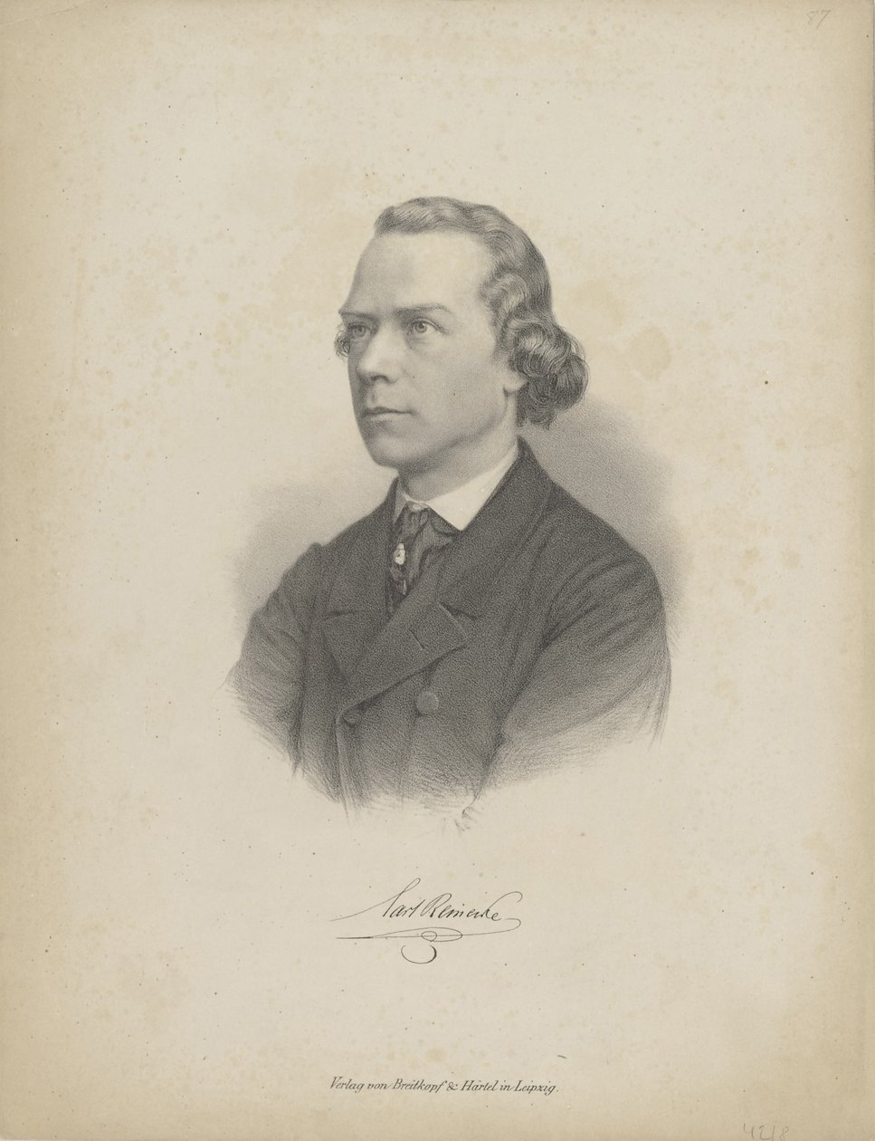 Porträt des Pianisten und Komponisten Carl Heinrich Carsten Reinecke 1824-1910, um 1850 von Breitkopf and Härtel