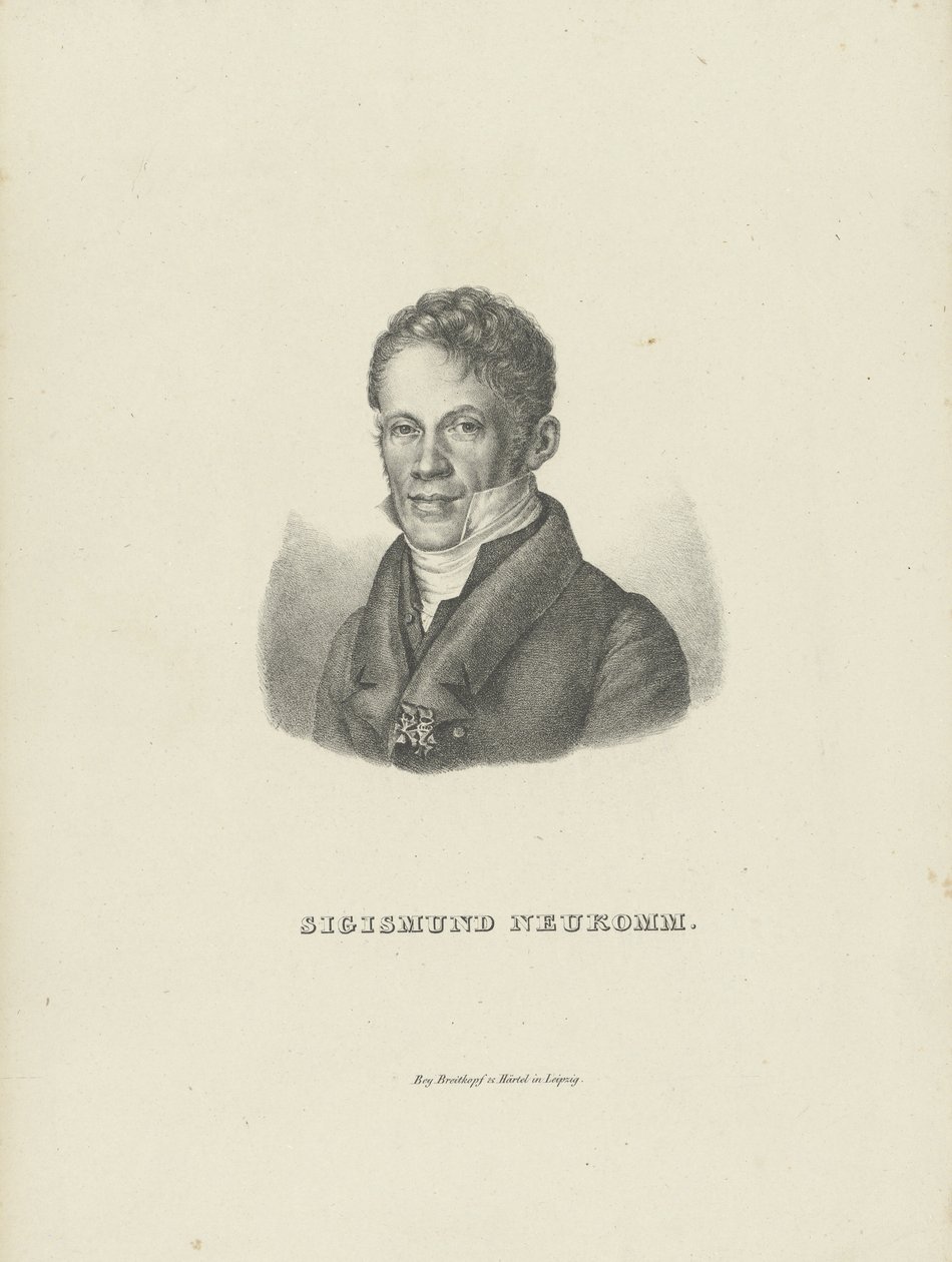 Porträt des Pianisten und Komponisten Sigismund von Neukomm 1778-1858, ca. 1830 von Breitkopf and Härtel