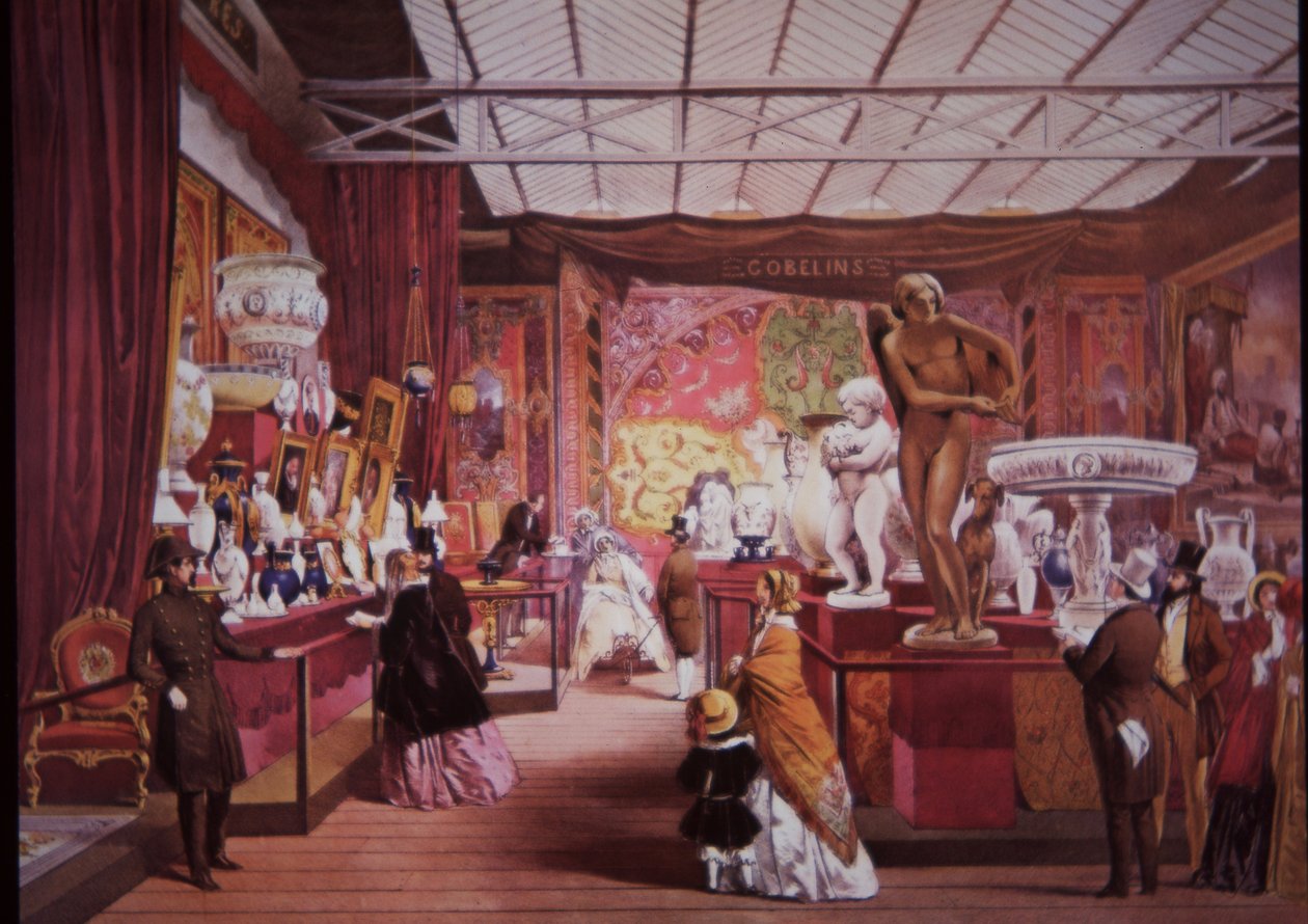 Besucher strömen zur Großen Ausstellung von 1851, um Kunst- und Wissenschaftsausstellungen zu sehen von British School