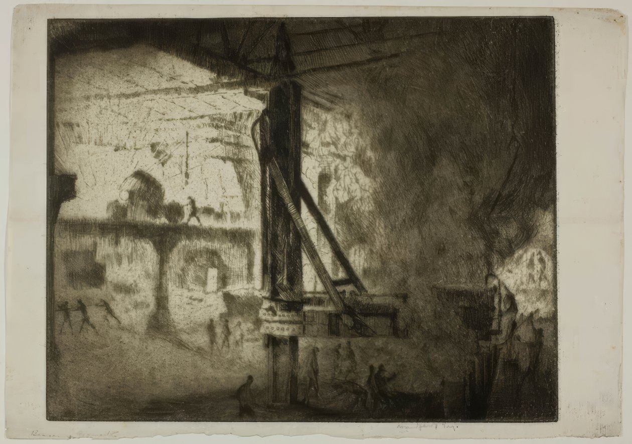 Chicago - Bessemer-Konverter, Illinois Steel Co. von Bror Julius Olsson Nordfeldt