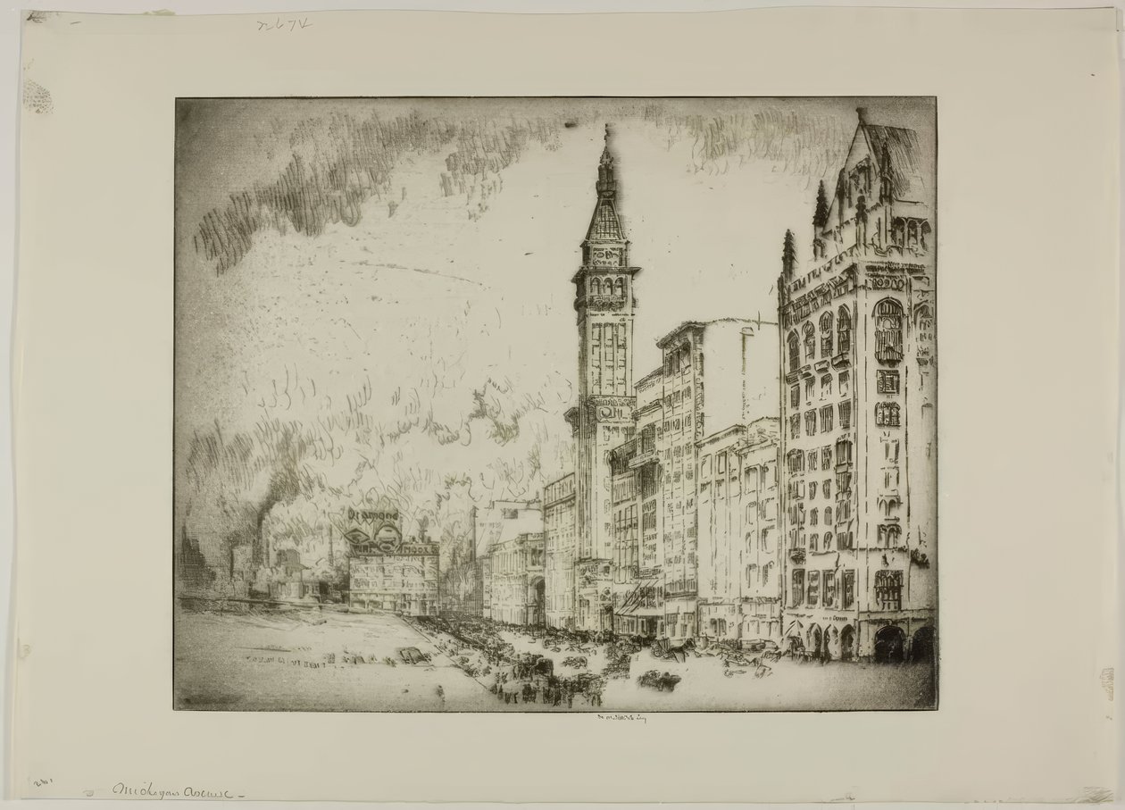 Chicago - Michigan Avenue von Bror Julius Olsson Nordfeldt