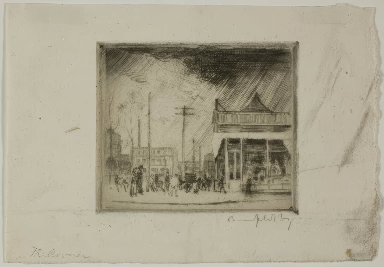 Chicago - Die Ecke, 57. und Stony Island Ave von Bror Julius Olsson Nordfeldt