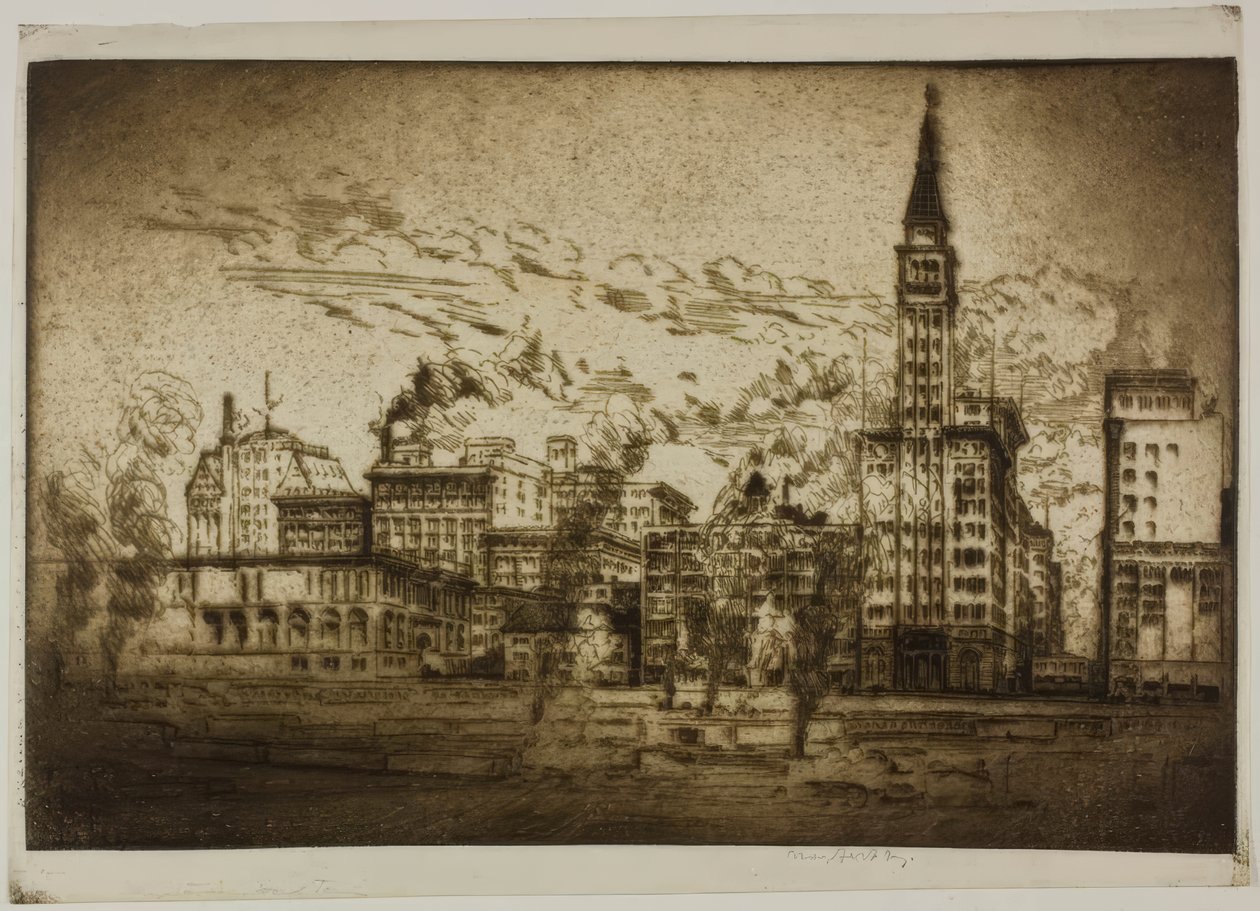 Chicago - Der Montgomery Ward Turm von Bror Julius Olsson Nordfeldt