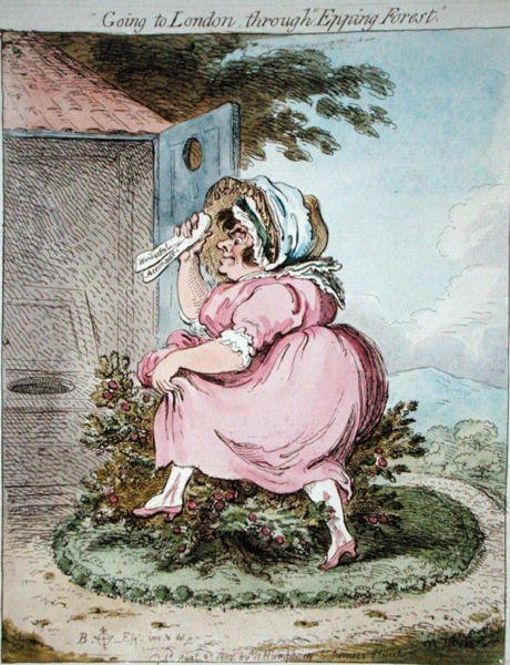 Auf dem Weg nach London durch den Epping Forest, geätzt von James Gillray (1757-1815), veröffentlicht von Hannah Humphrey im Jahr 1802 von Brownlow (after) North