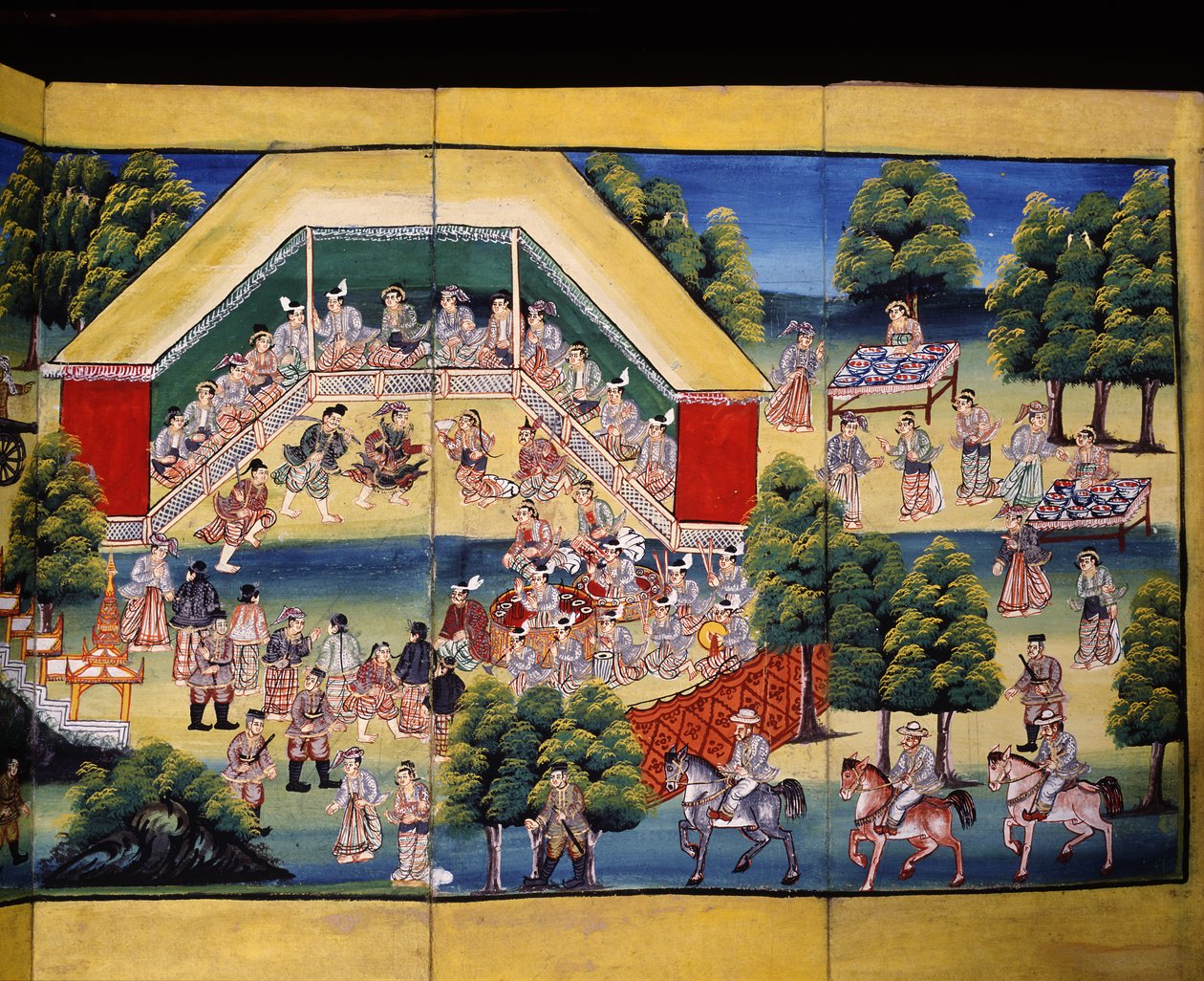Verdienstszene, Seite aus einem Manuskript von Burmese School