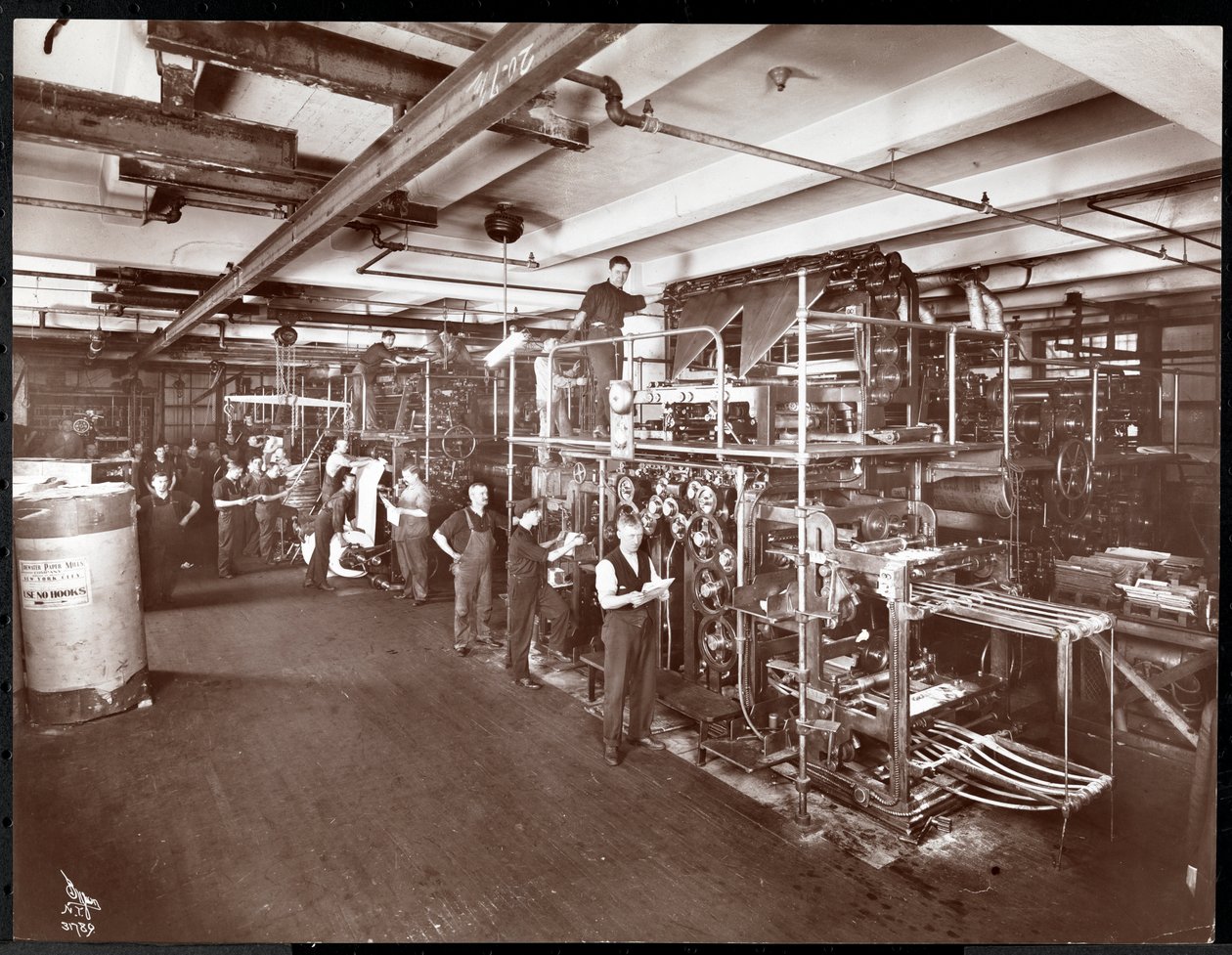 Ein Pressraum bei der McCall Publishing Co., New York, 1913 von Byron Company