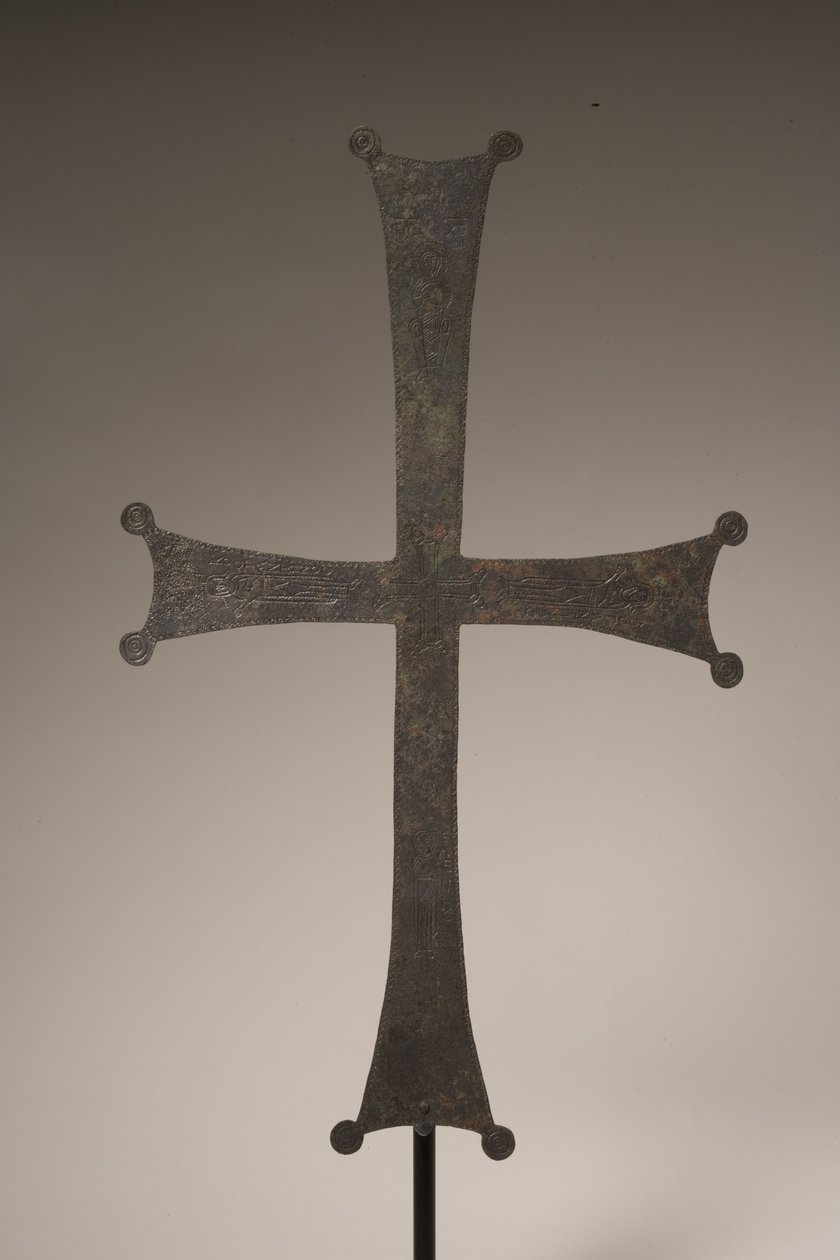 Prozessionskreuz mit eingravierter Inschrift, 10.-12. Jahrhundert n. Chr. von Byzantine