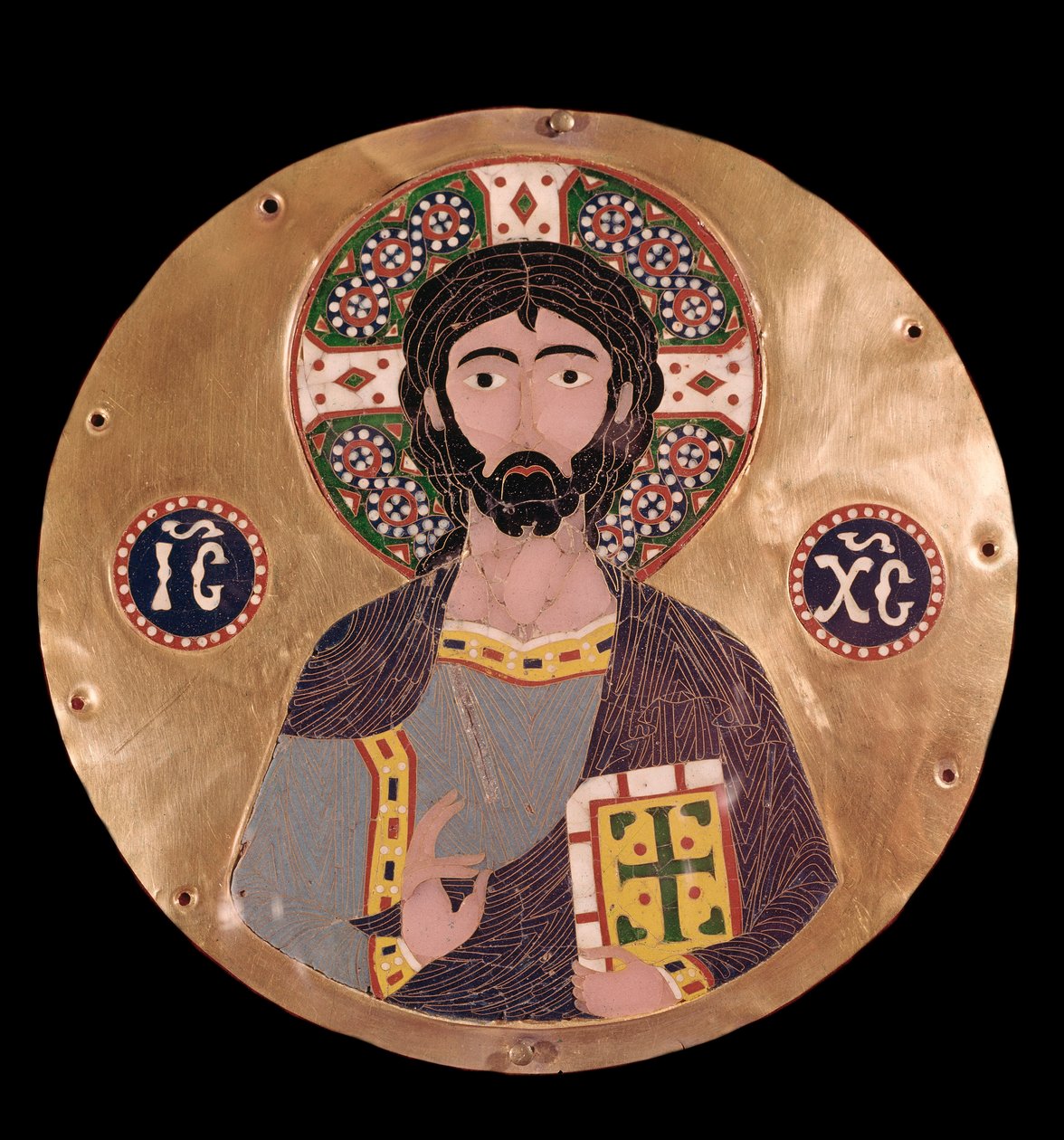 Byzantinische Kunst: „Christus Pantokrator“ (Christus in Herrlichkeit) Emaille des 10. Jahrhunderts von Byzantine