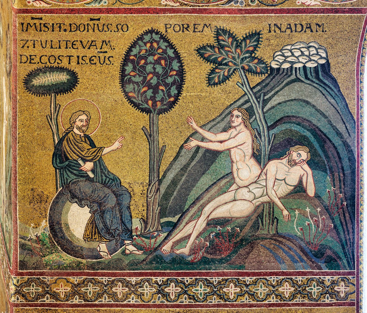 Erschaffung Evas, byzantinisches Mosaik, XII-XIII Jahrhundert, an der Gegenfassade von Byzantine
