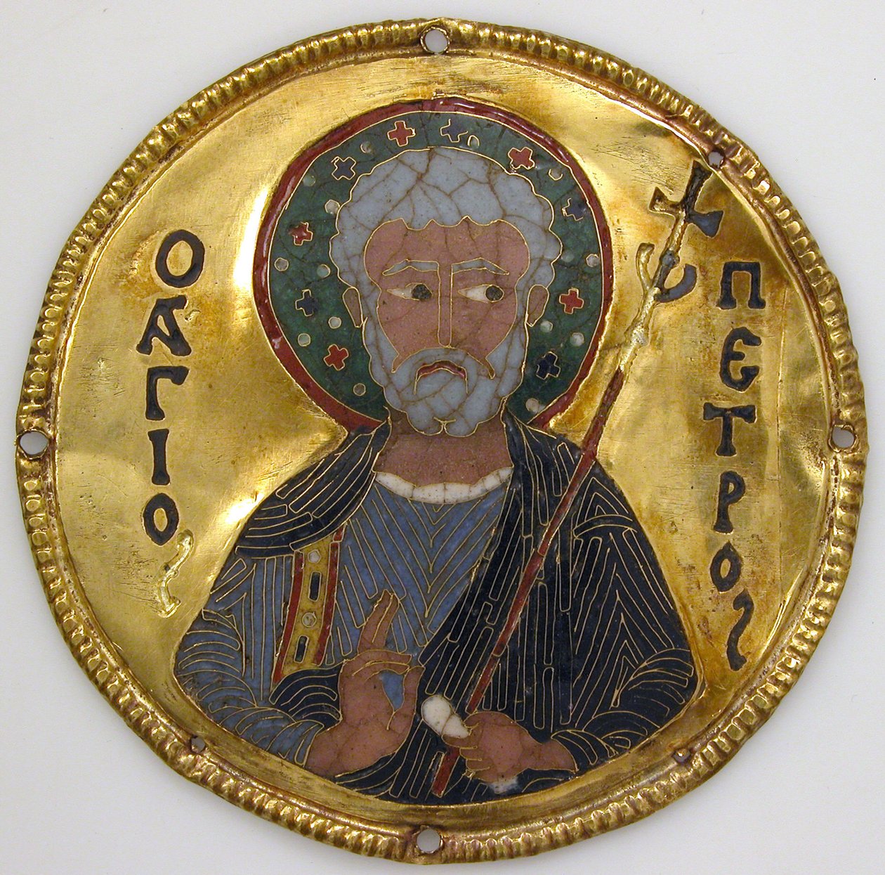 Medallion mit dem Heiligen Petrus von einem Ikonenrahmen, ca. 1100 von Byzantine