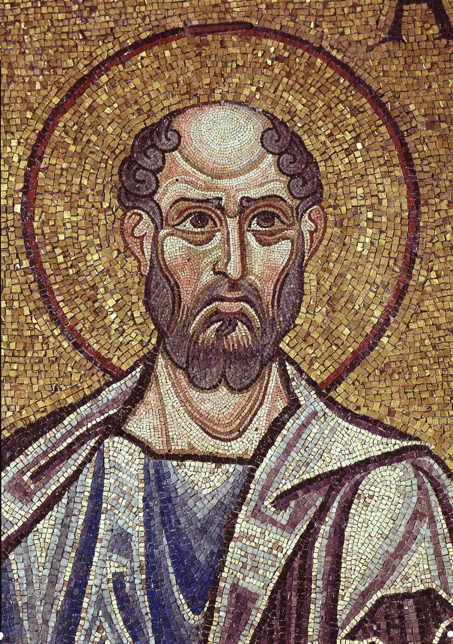 Der Prophet Obadja (Detail) der Innenmosaiken in der St. Markus Basilika, 12. Jahrhundert von Byzantine Byzantine