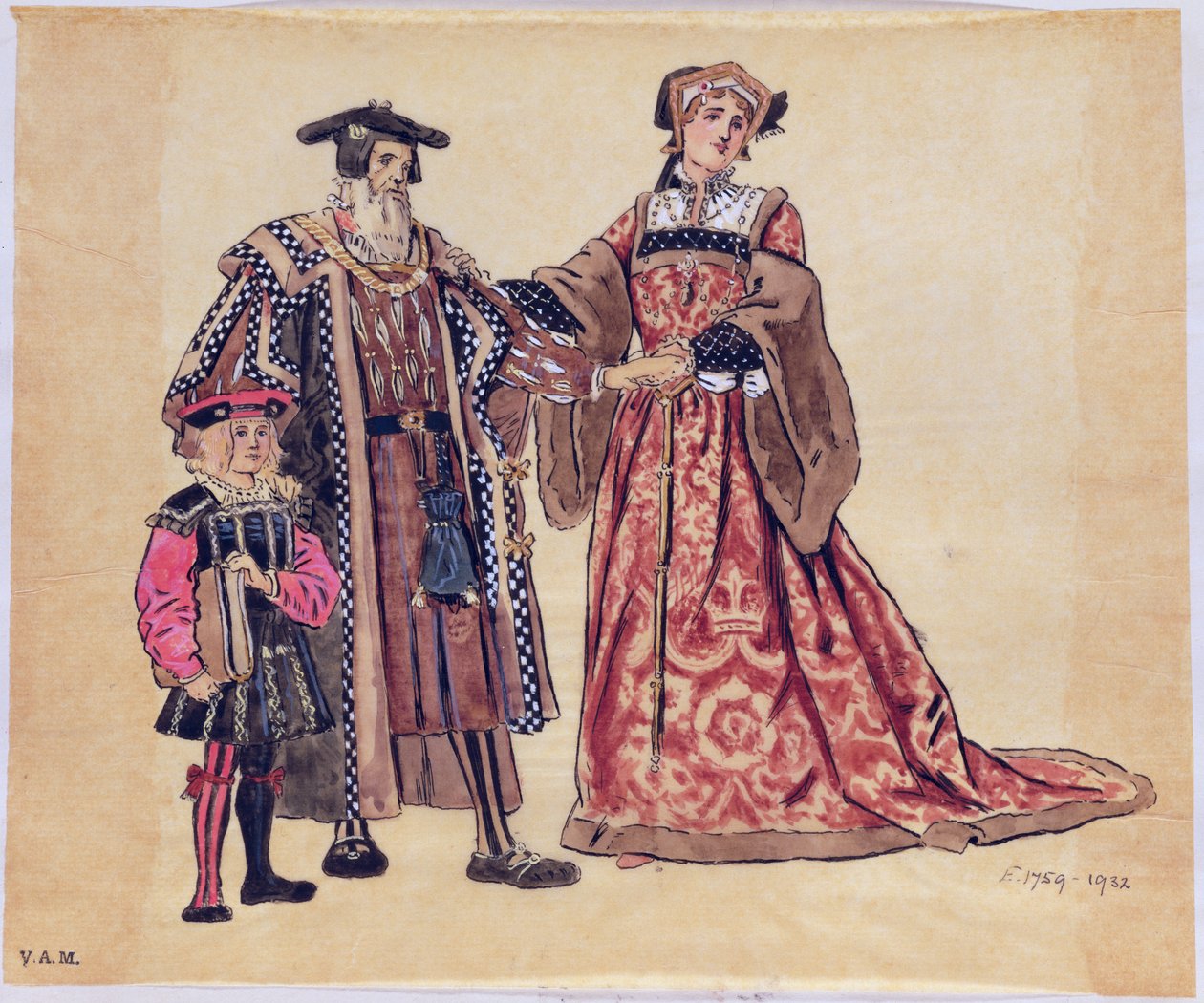 Rosalind und der alte Herzog, Kostümentwurf für Wie es euch gefällt, produziert von R. Courtneidge im Princes Theatre, Manchester von C. Wilhelm