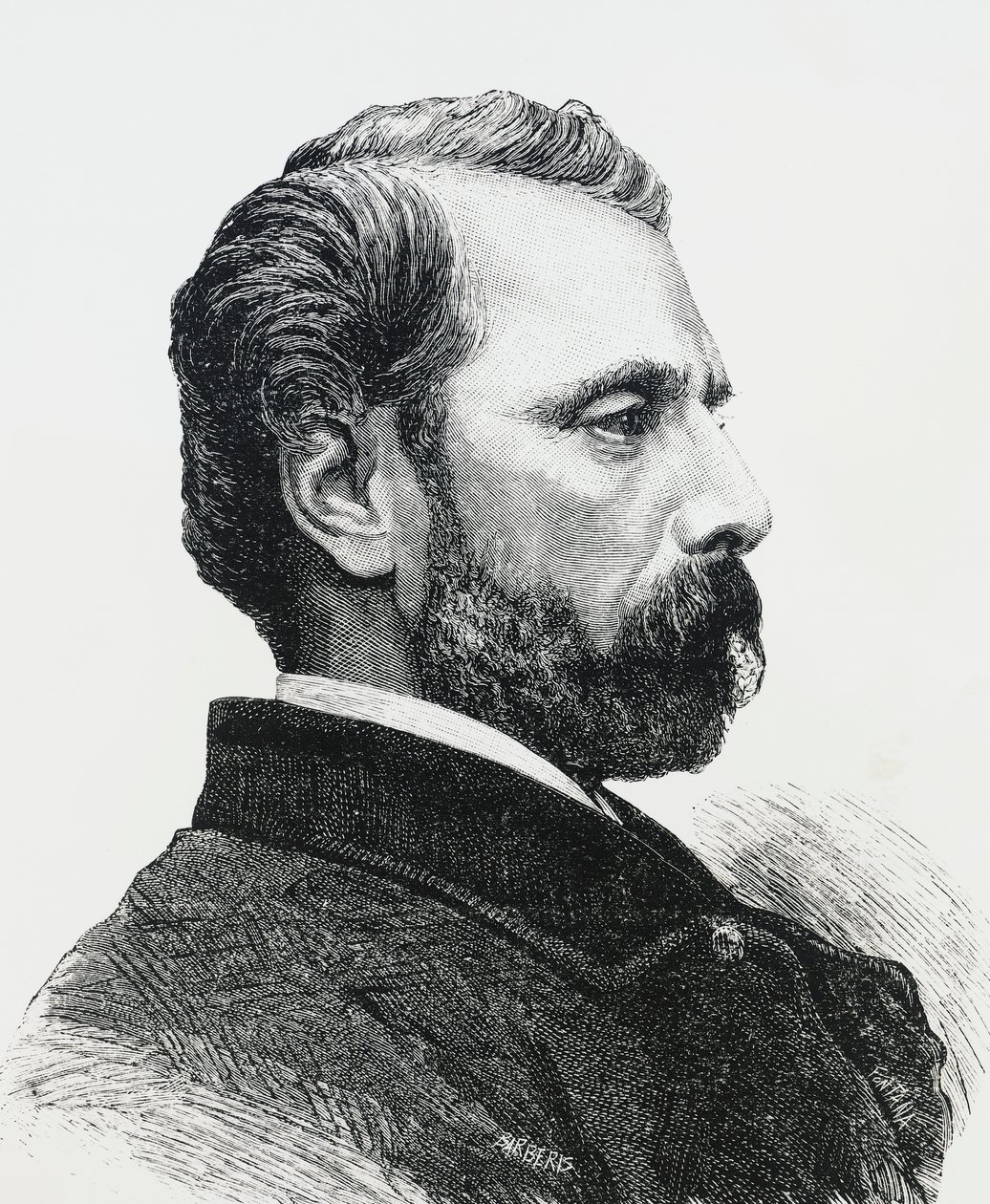 Porträt von Agostino Bertani (1812-1886) im Jahr 1860, italienischer Arzt und Patriot, Gravur von J.B. and Brown J. Rowbotham