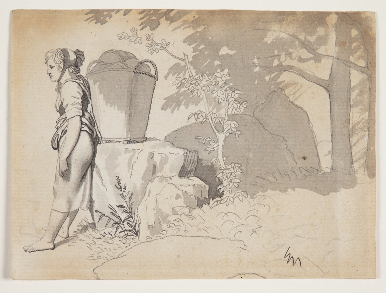 Eine Bäuerin ruht sich aus von Christoffer Wilhelm Eckersberg