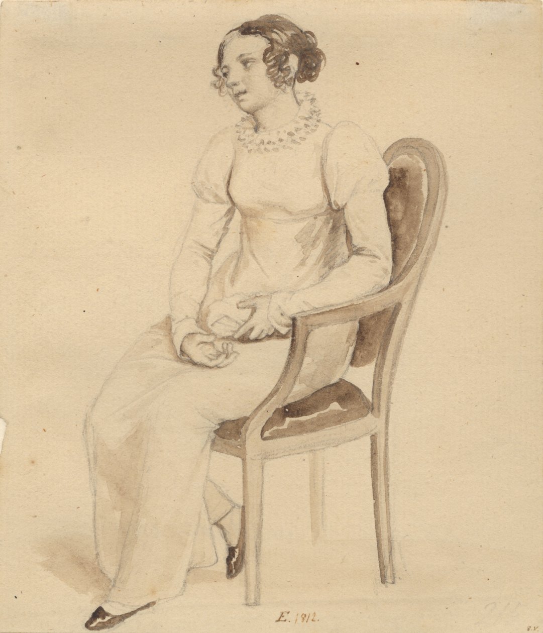 Eine Dame, die in einem Sessel sitzt, zum Fenster gewandt von Christoffer Wilhelm Eckersberg