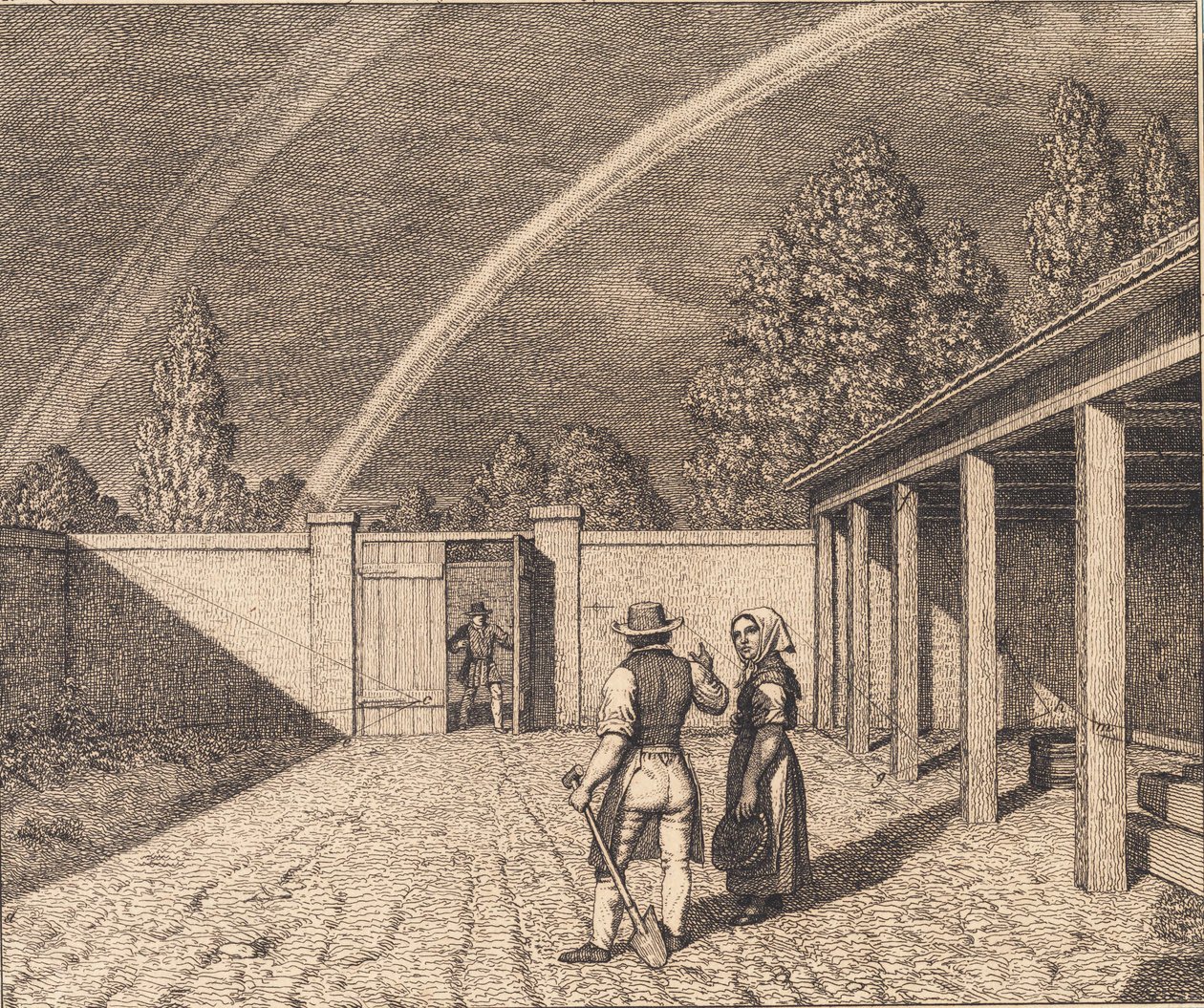 Ein doppelter Regenbogen. Illustration zu "Linearperspectiven", Tafel V von Christoffer Wilhelm Eckersberg