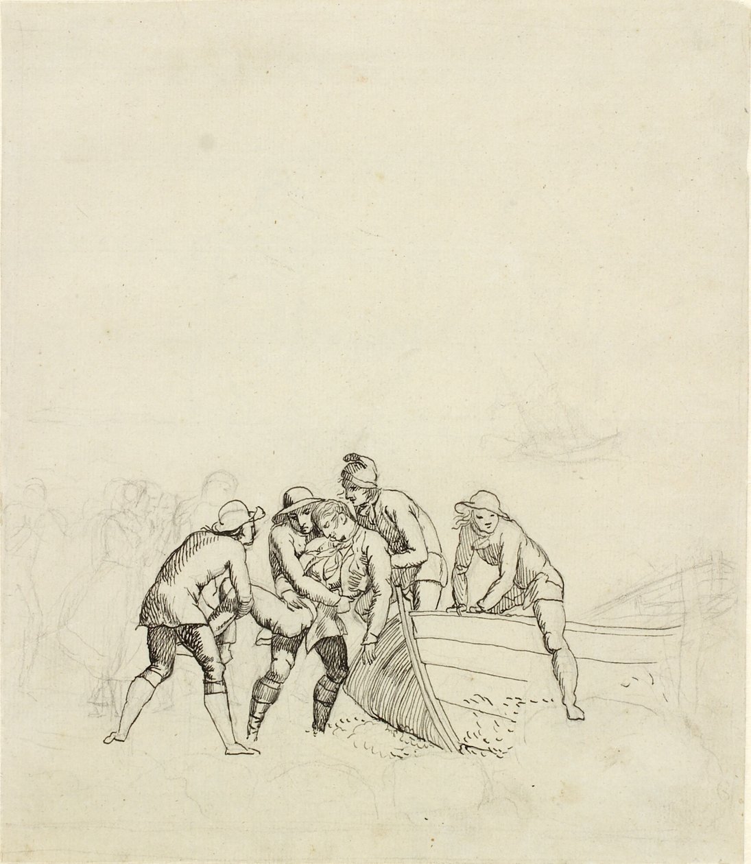 Die Fischer von Hornbæk - Studie zur Hauptgruppe von Christoffer Wilhelm Eckersberg