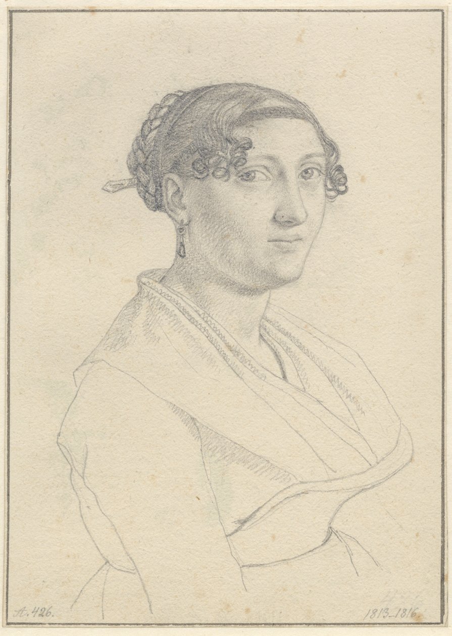 Porträt einer Römerin, en face nach rechts gewandt von Christoffer Wilhelm Eckersberg