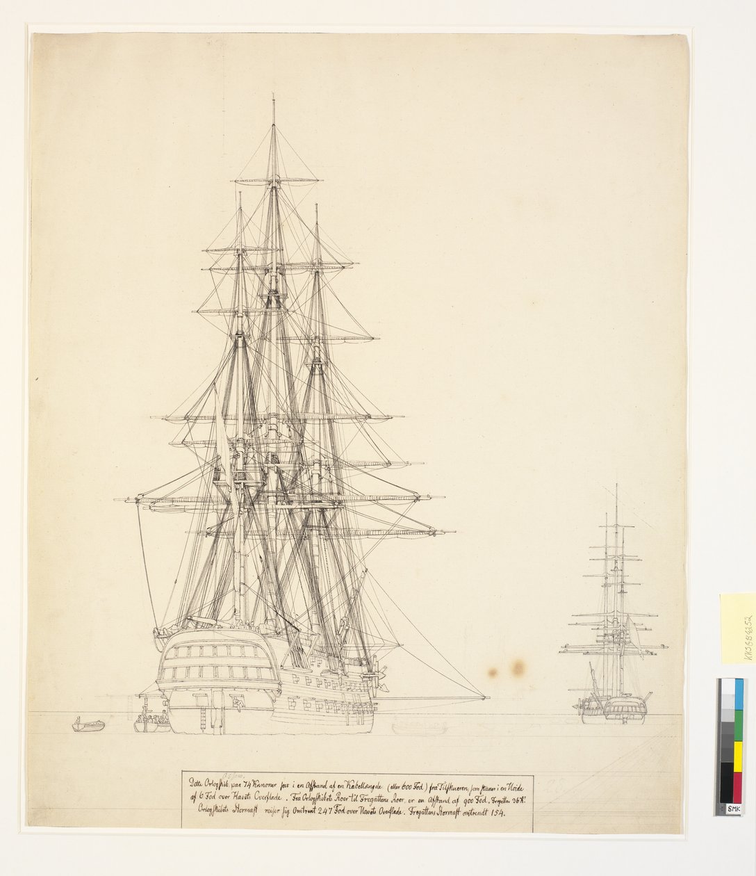 Das russische Linienschiff "Asow" und eine Fregatte vor Anker in den Straßen von Elsinore von Christoffer Wilhelm Eckersberg