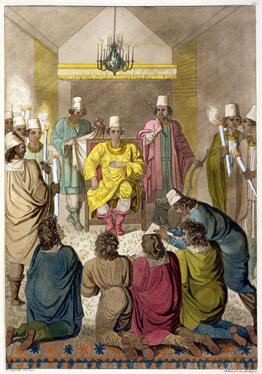 Don Alvaro, König der Kongolesen auf seinem Thron, Platte 42 aus 