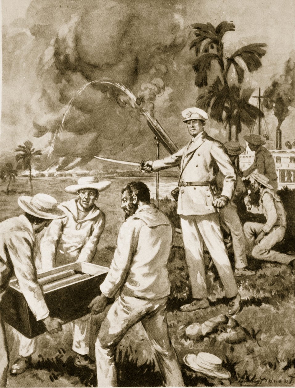 Die Raketenabteilung am Atbara von C. Dudley Tennant