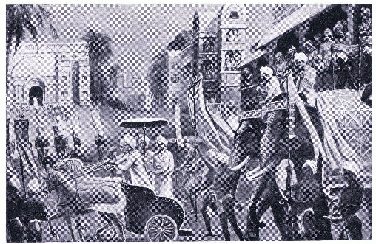 Prasenajit von Kosala (oudh) besucht 520 v. Chr. von C. Hargrave Martin