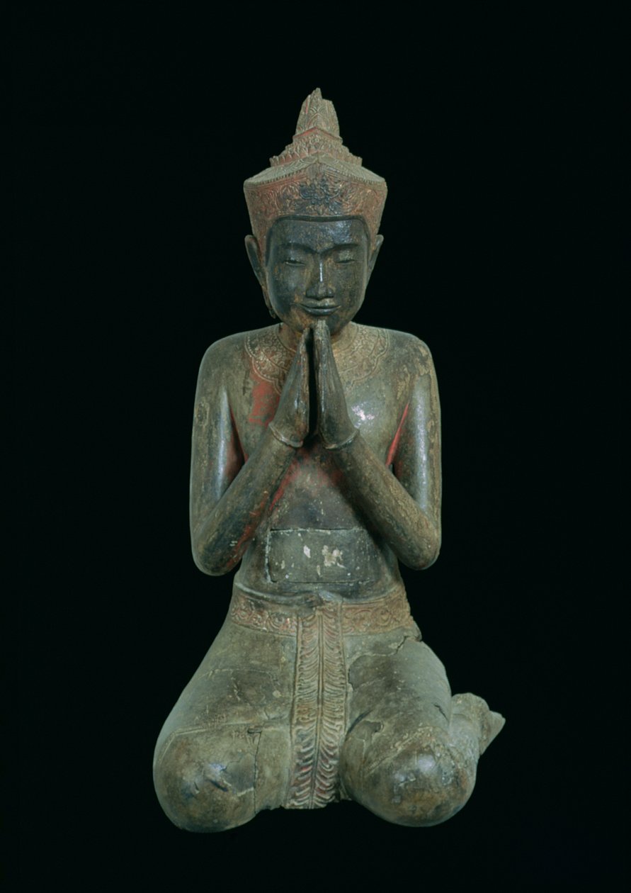 Betende kniende Figur, Angkor, 15.-16. Jahrhundert (Bronze) von Cambodian School