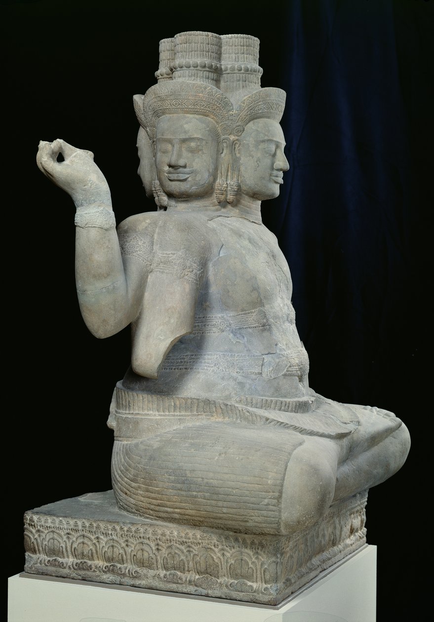 Skulptur von Brahma mit vier Gesichtern, aus Batambang, Kambodscha, Koh Ker Stil, Mitte des 10. Jahrhunderts von Cambodian School