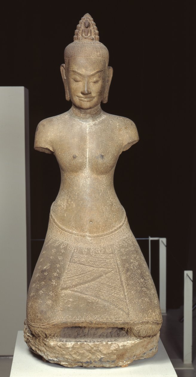 Statue von Jayarajadevi in der Gestalt der buddhistischen Gottheit Tara oder Prajnaparamita von Cambodian School