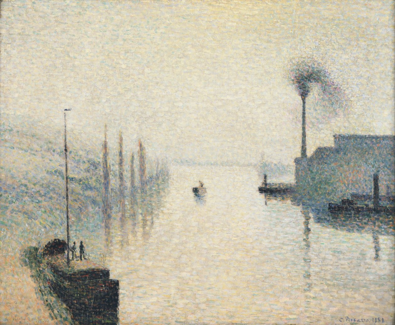 Île Lacroix, Rouen (Die Wirkung des Nebels) von Camille Jacob Pissarro