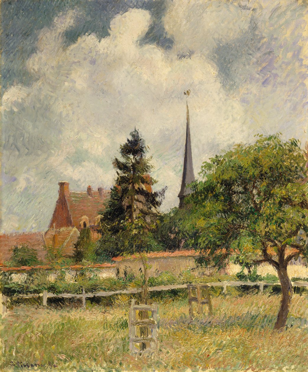 Die Kirche in Eragny von Camille Jacob Pissarro