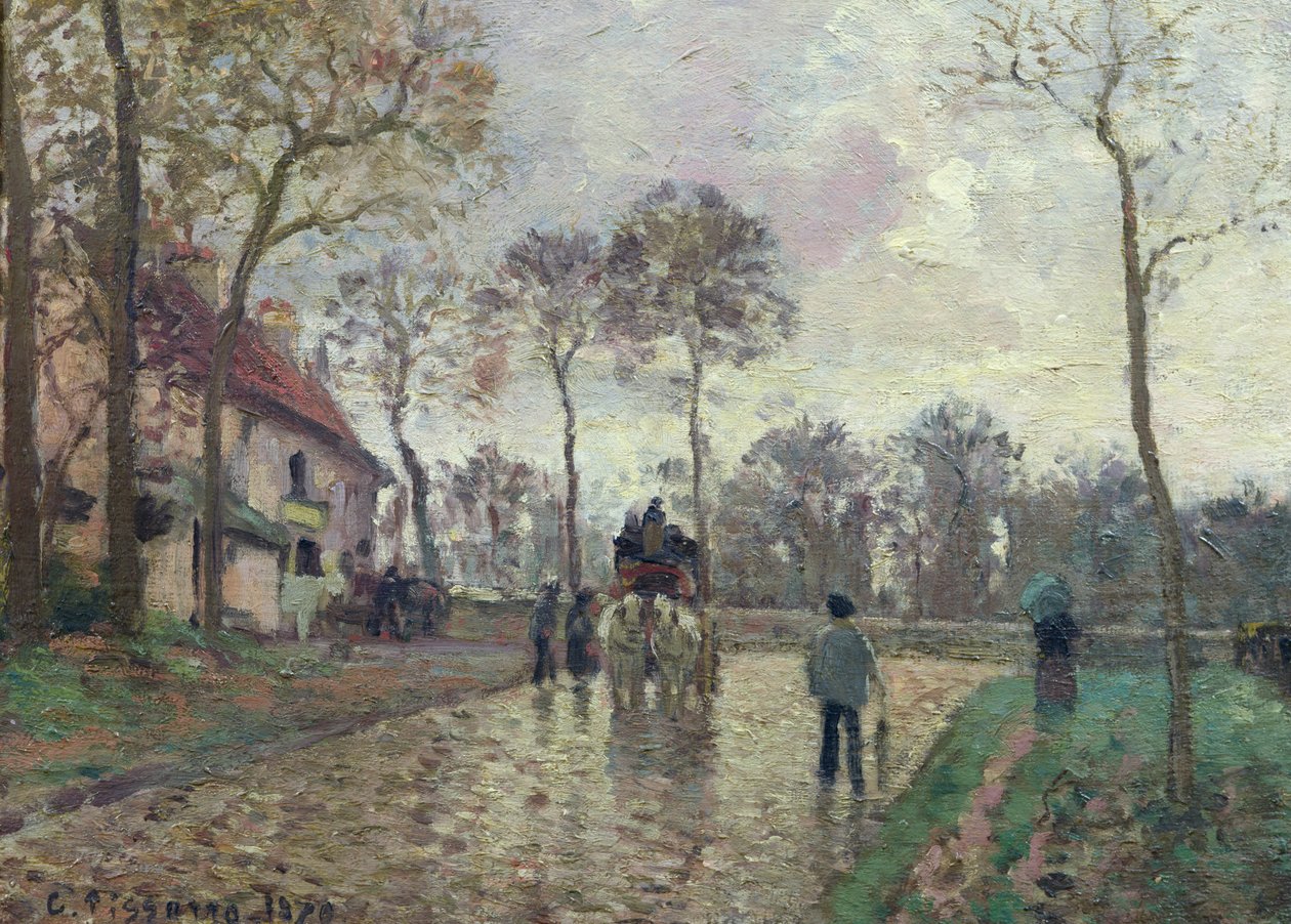 Die Kutsche nach Louveciennes, 1870 von Camille Jacob Pissarro