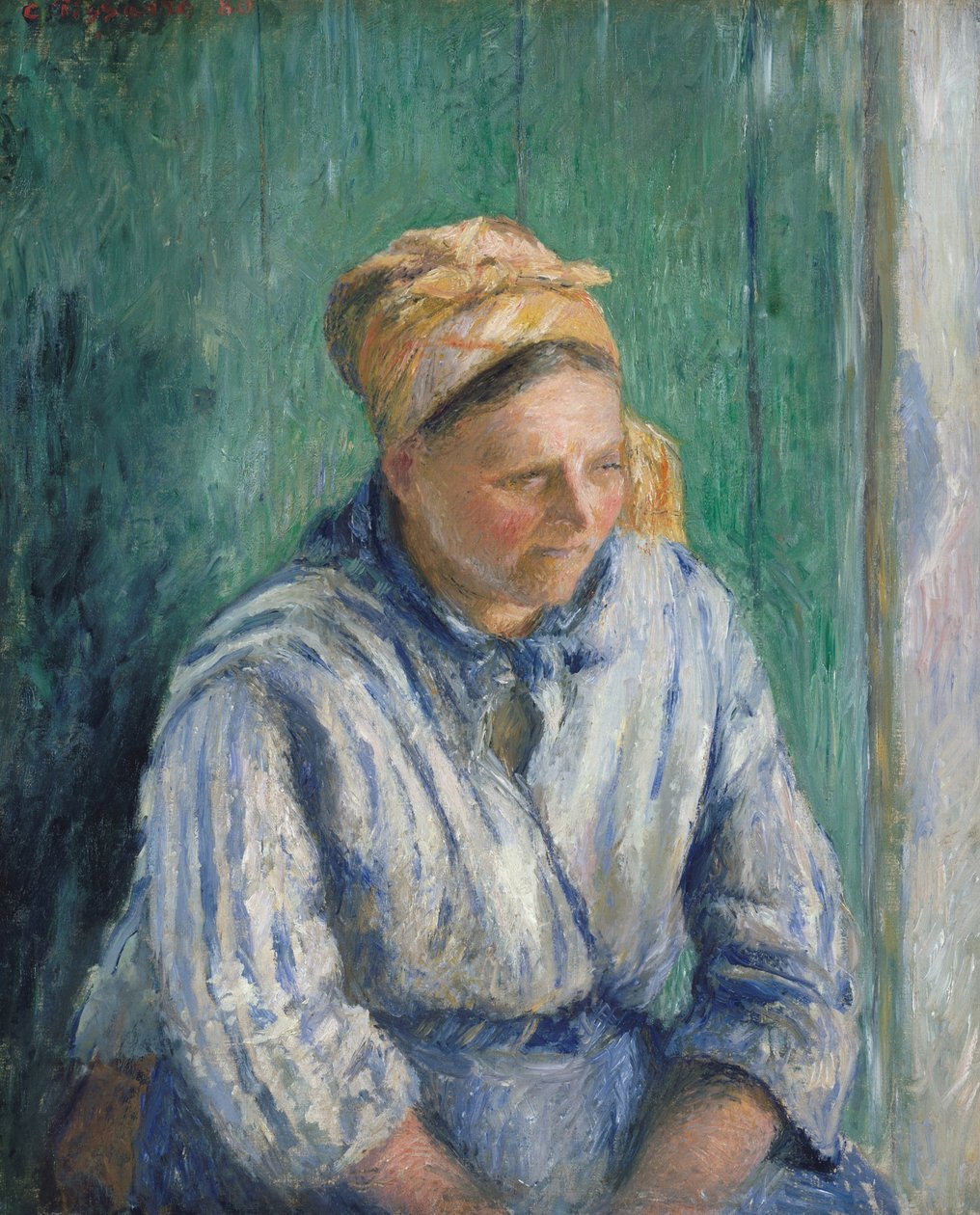 Wäscherin, Studie von Camille Jacob Pissarro