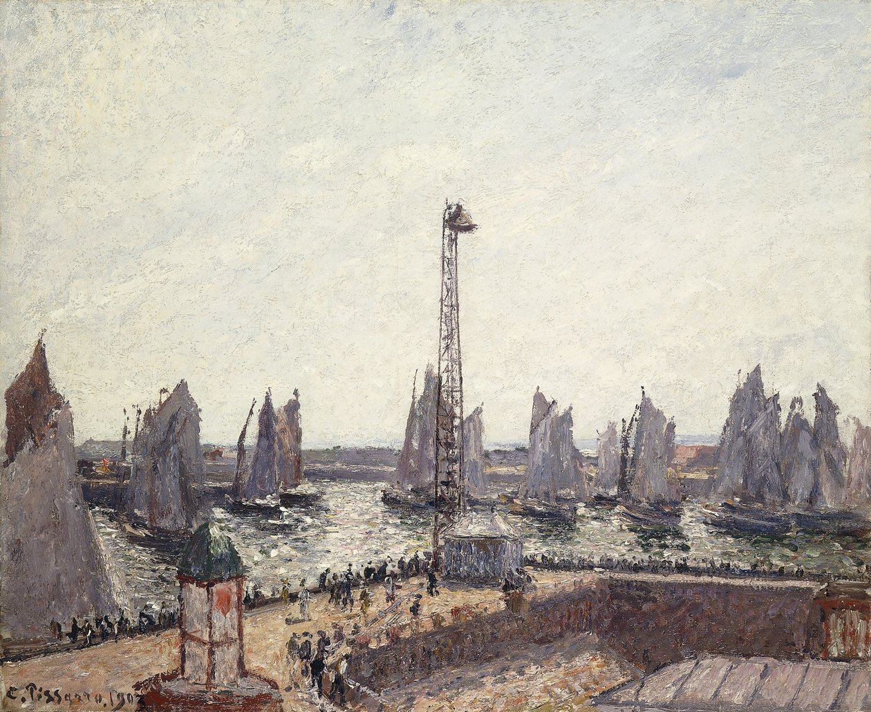 Äußerer Hafen und Kräne, Le Havre, 1903 von Camille Jacob Pissarro