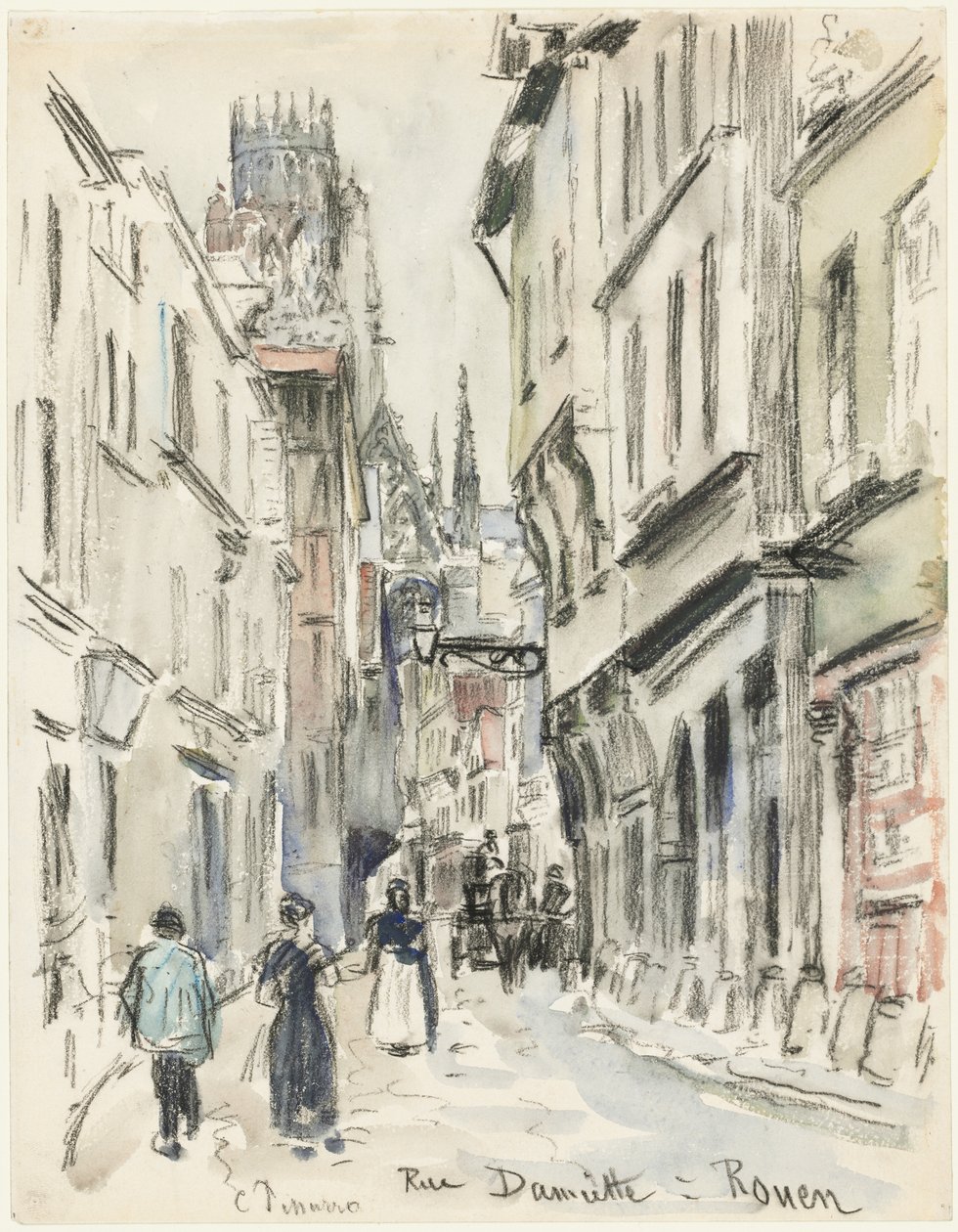 Rue Damiette, Rouen, c. 1884 von Camille Jacob Pissarro