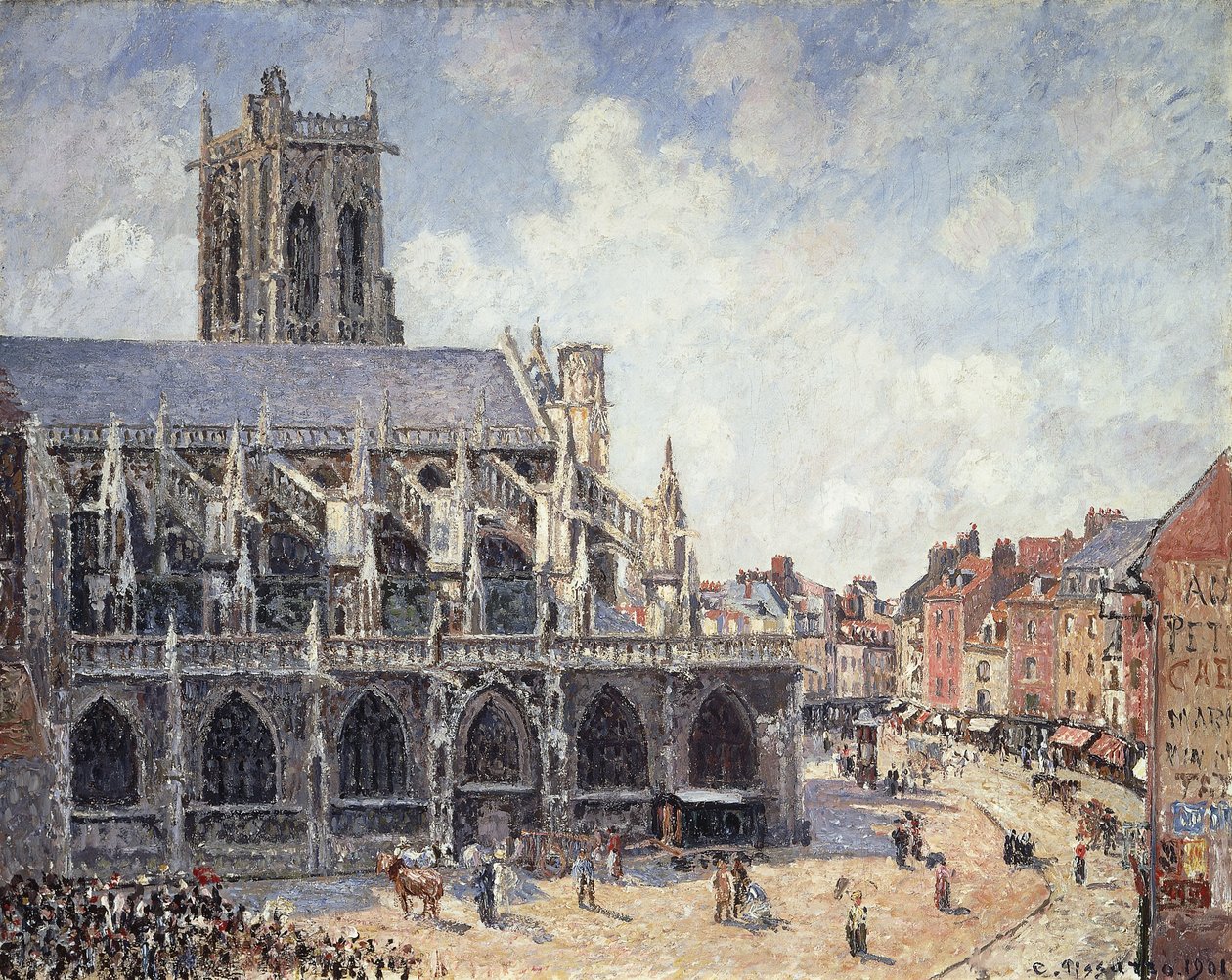 Die Kirche Saint Jacques in Dieppe im Morgensonne; L