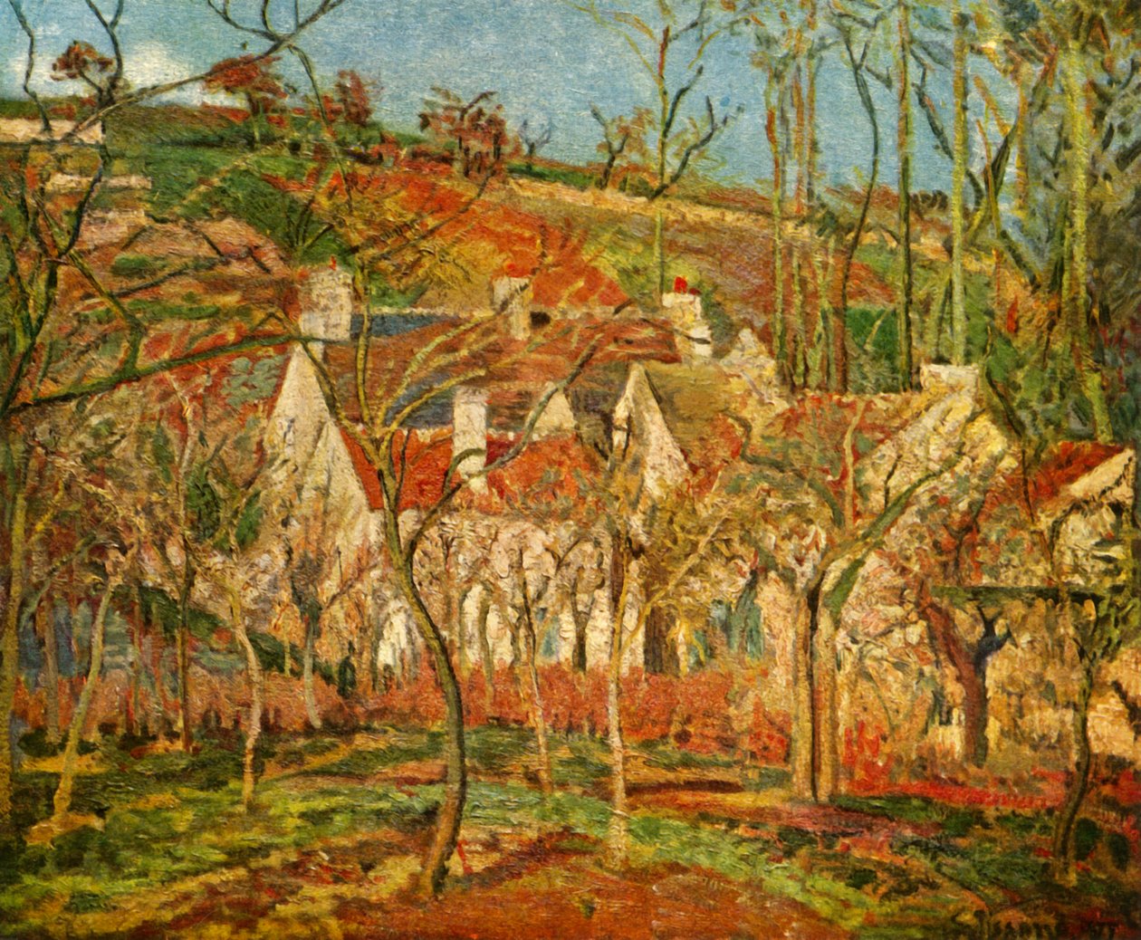 Die roten Dächer, 1877 von Camille Jacob Pissarro