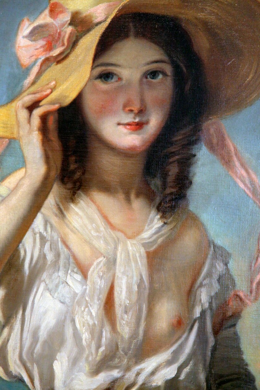 Junges Mädchen mit Blumen von Camille Joseph Etienne Roqueplan