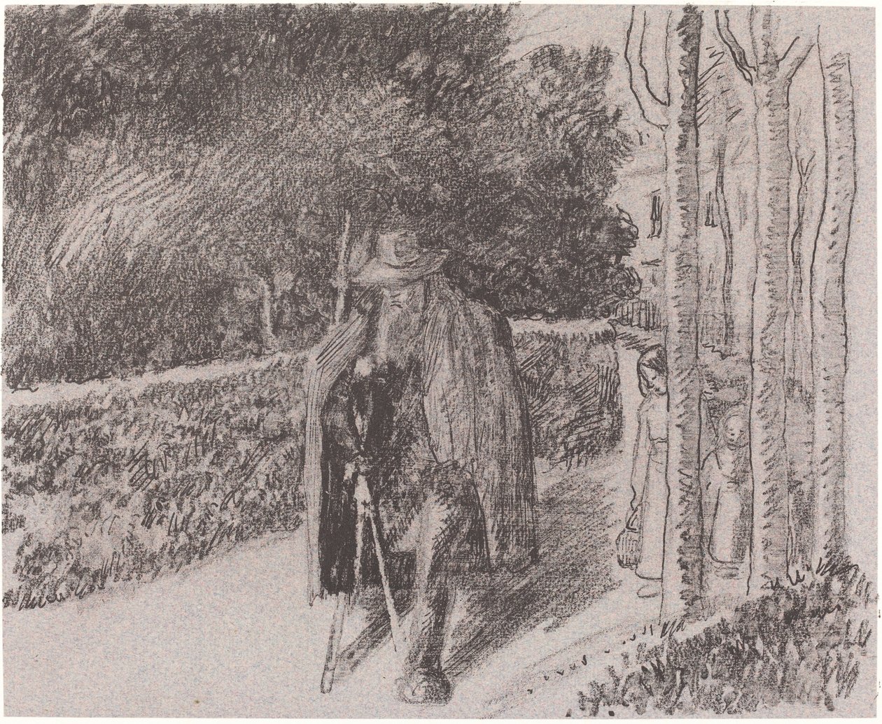 Bettler mit Krücke von Camille Pissarro
