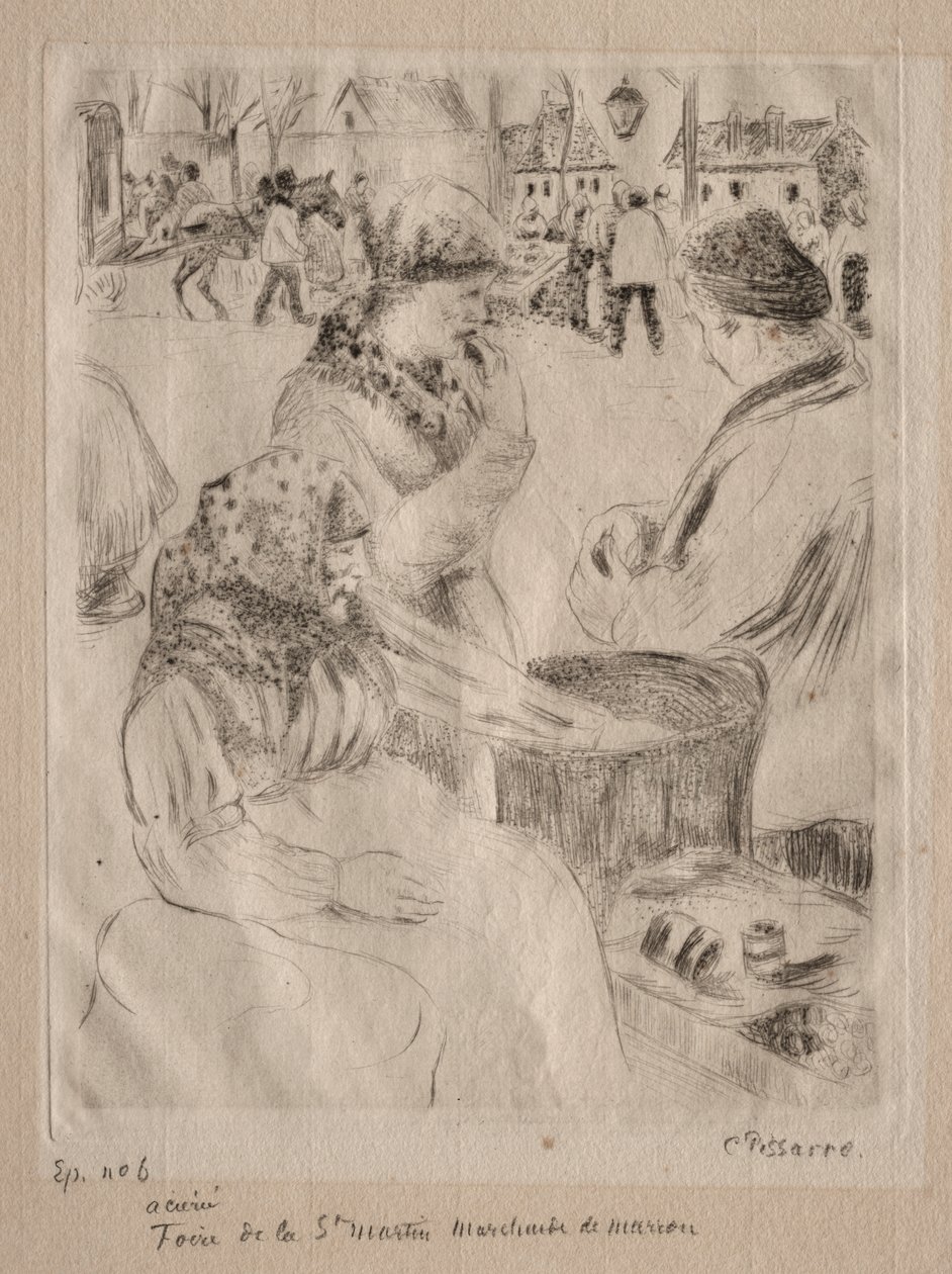 Kastanienverkäufer von Camille Pissarro