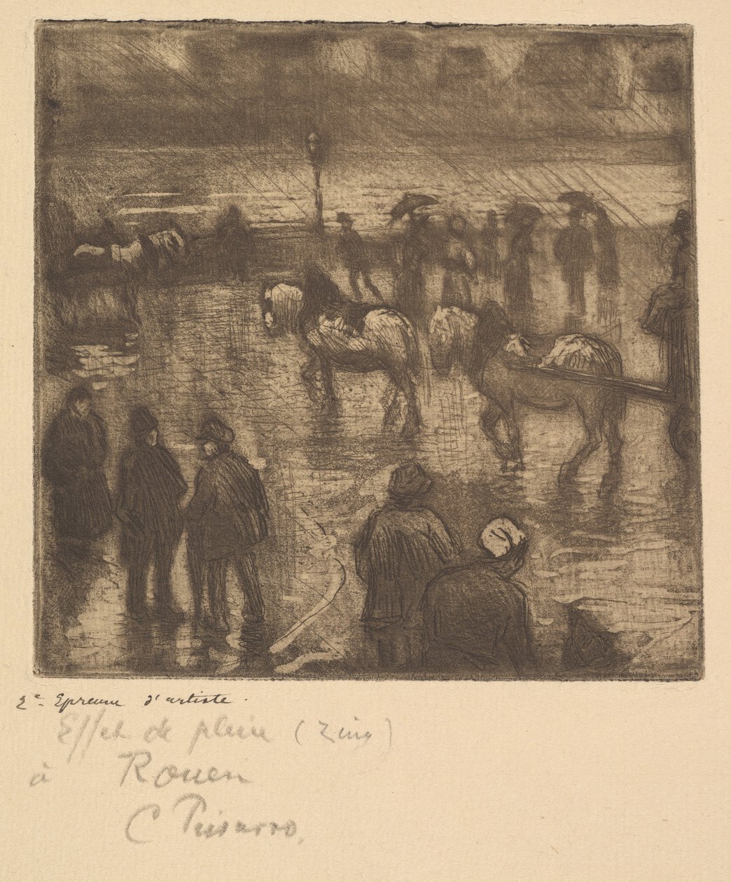 Eindrücke des Regens, Rouen von Camille Jacob Pissarro
