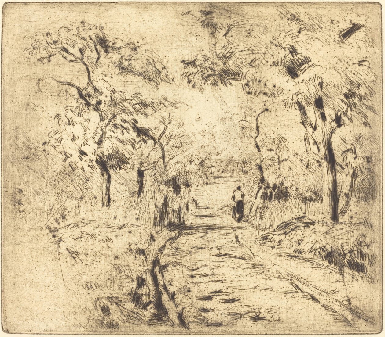 Auf den Feldern bei Ennery, 1875 von Camille Pissarro