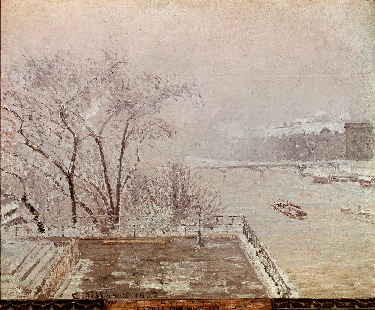 Morgen im Louvre, Schneeeffekt von Camille Jacob Pissarro