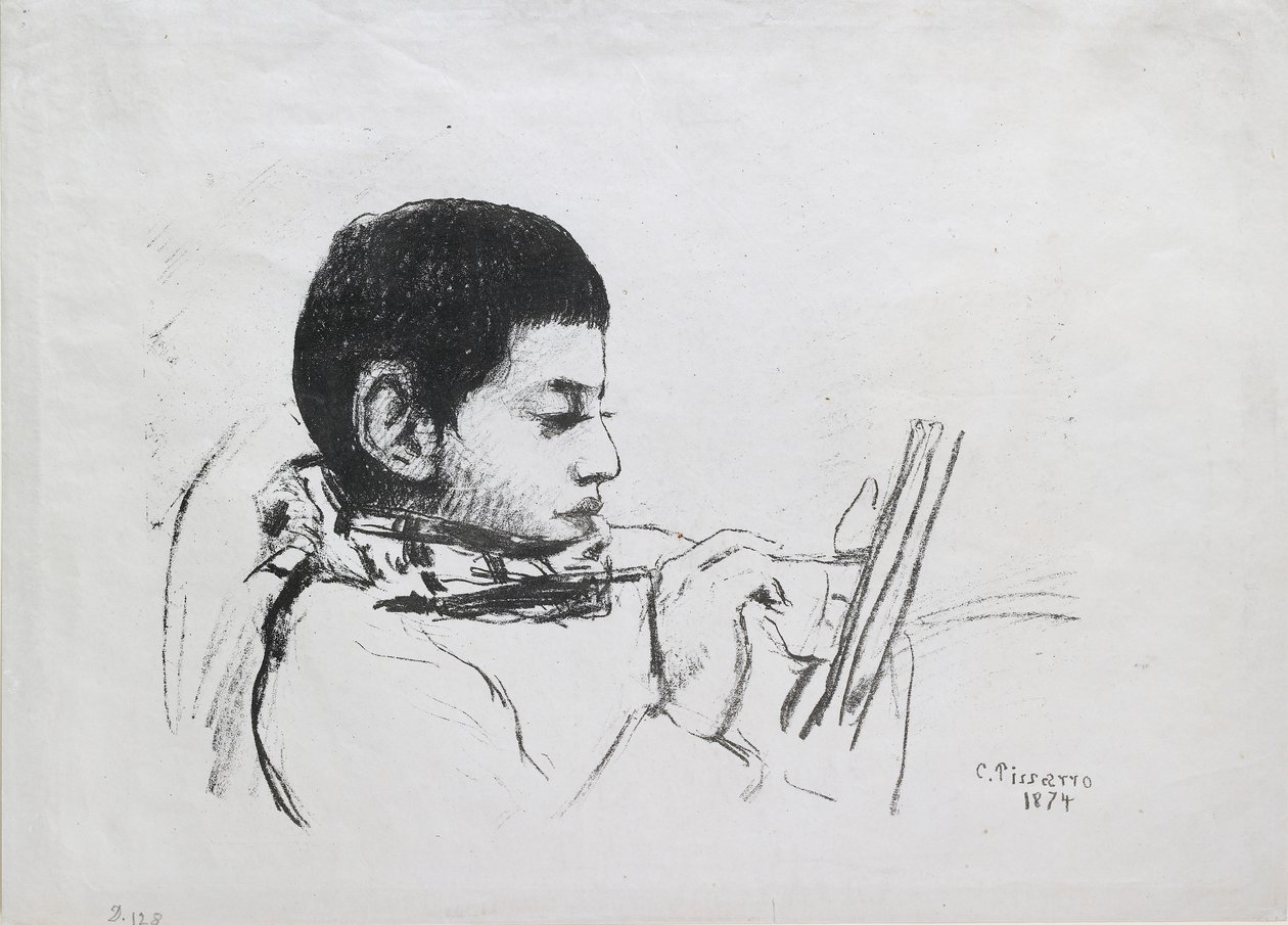 Porträt von Lucien Pissarro, 1874 von Camille Pissarro