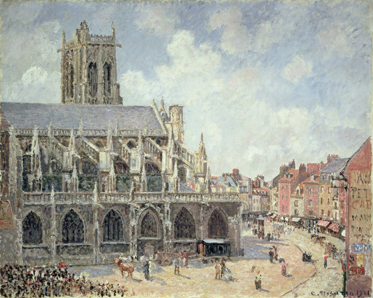 Die Kirche St. Jacques in Dieppe, Morgensonne von Camille Jacob Pissarro