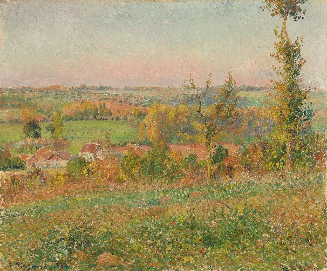 Die Hügel von Thierceville von der Landstraße aus gesehen, Umgebung von Eragny, 1884 von Camille Jacob Pissarro