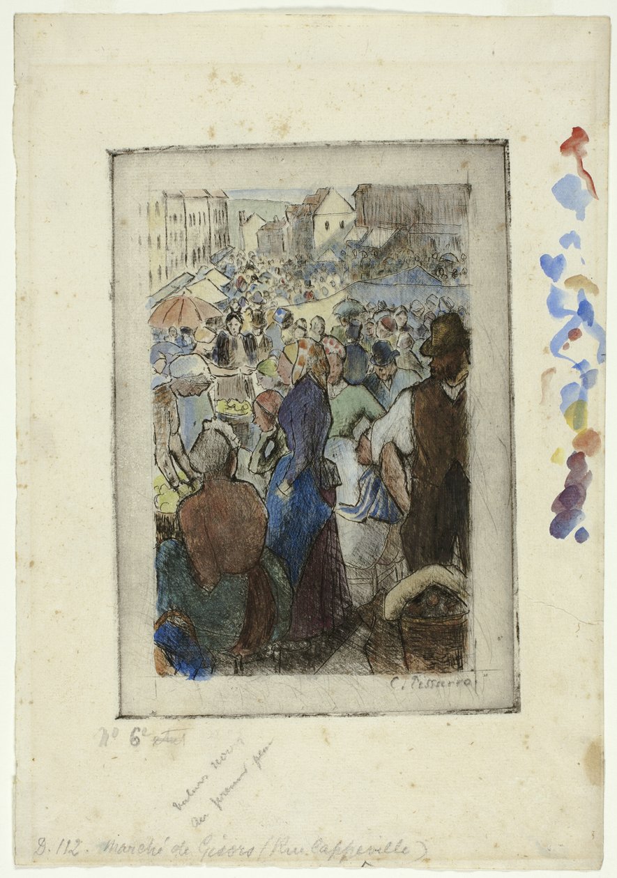 Der Markt in Gisors; Rue Cappeville von Camille Pissarro